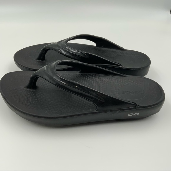 Oofos OOlala Black Women’s Thong Recovery Flip Flops Sandals. US Size W10/41. - Picture 4 of 7